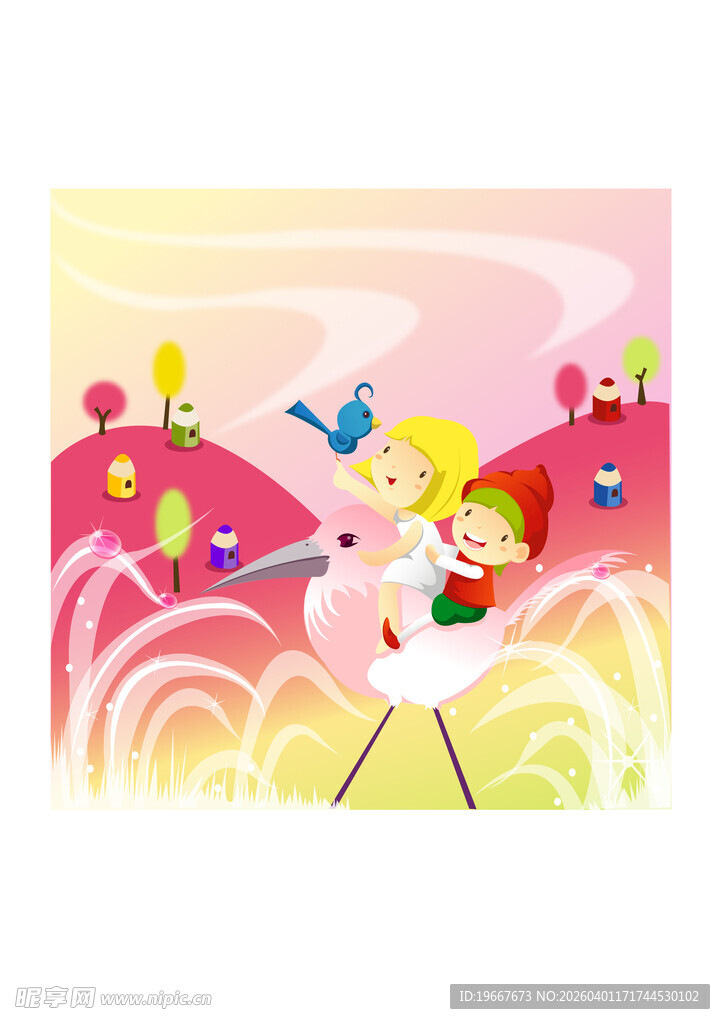 儿童欢乐玩跷跷板场景