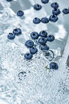冰上散落的新鲜蓝莓