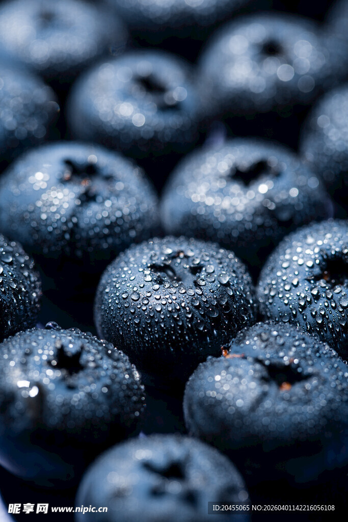 饱满多汁的新鲜蓝莓
