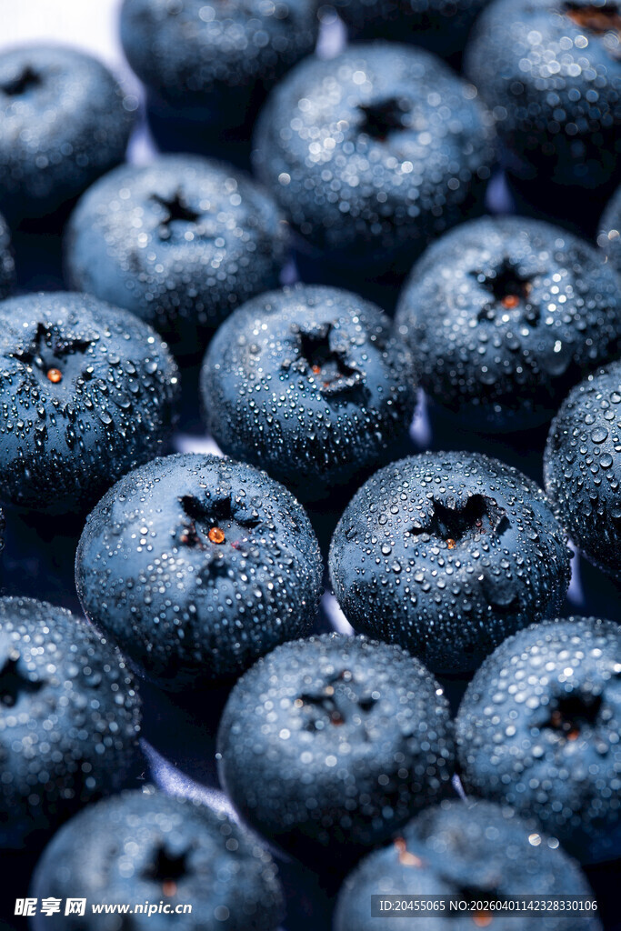 饱满多汁的新鲜蓝莓
