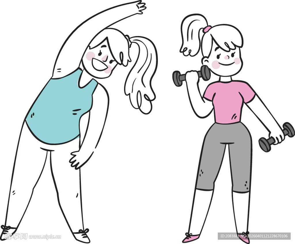 两位女士的活力健身时刻