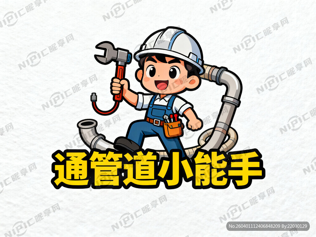 画一个疏通下水道的画面用作名片