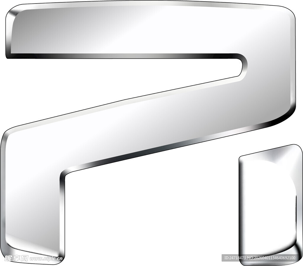 飞凡车标金属质感立体字母P