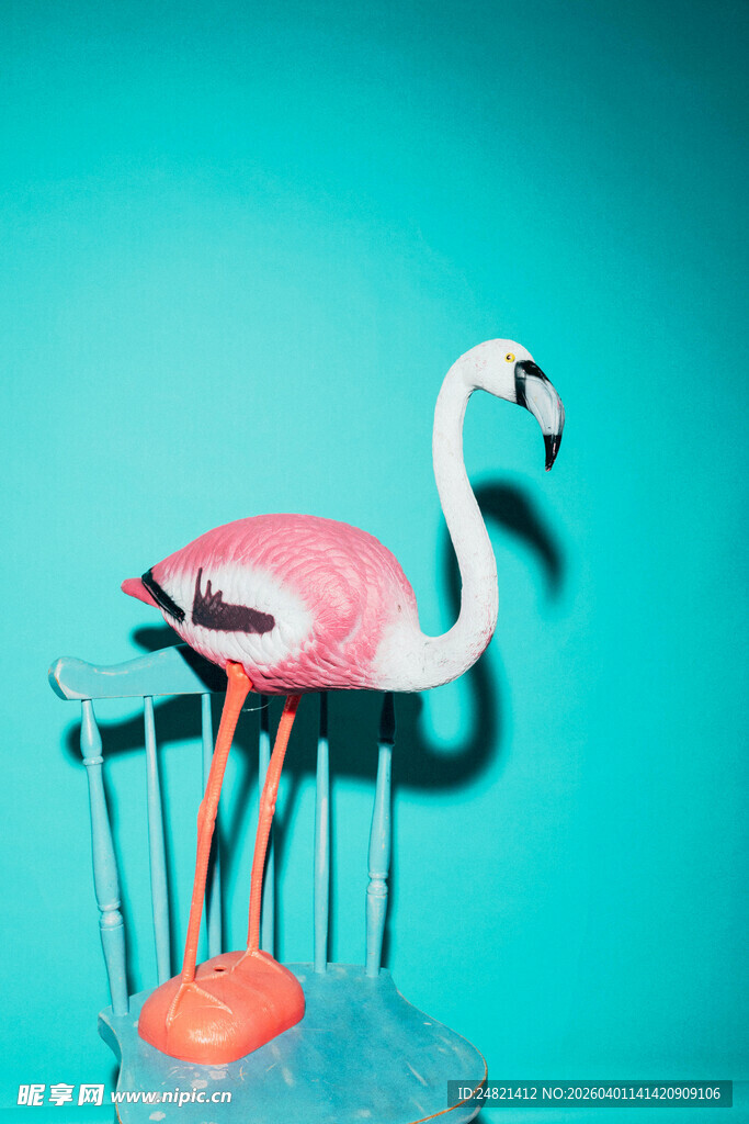 粉色火烈鸟摆件