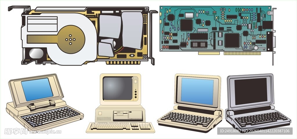 复古计算机设备展示