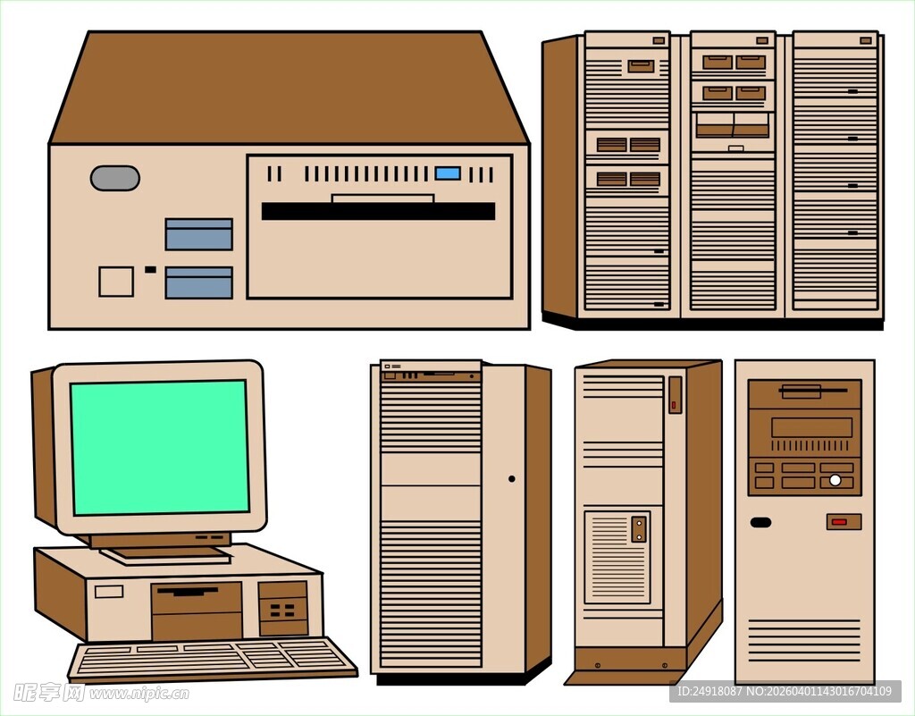 复古计算机设备展示