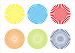多彩放射状圆形图案