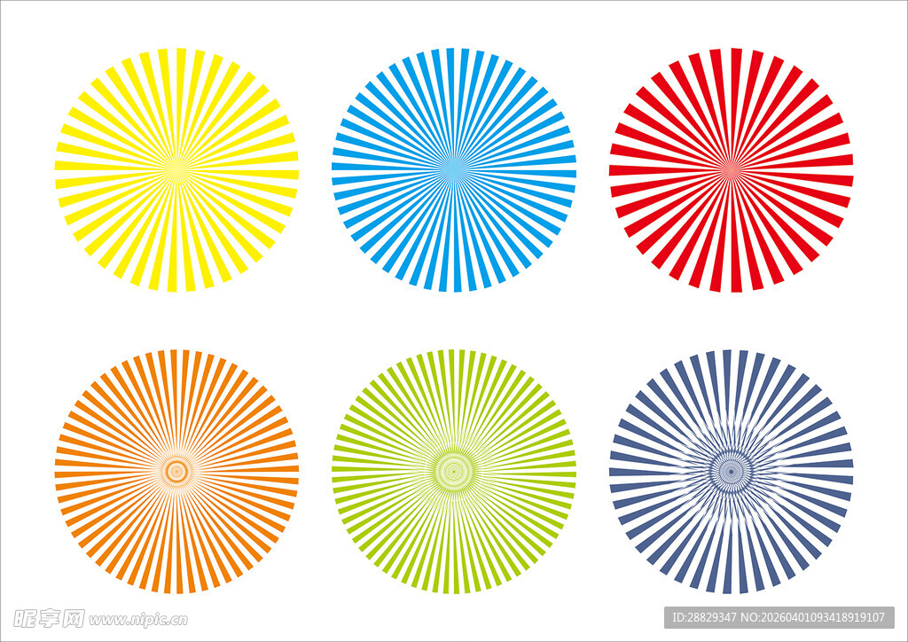 多彩放射状圆形图案