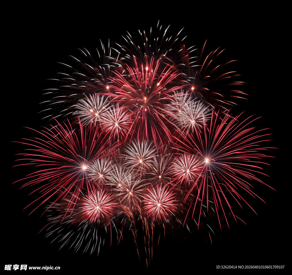 绚丽烟花绽放夜空