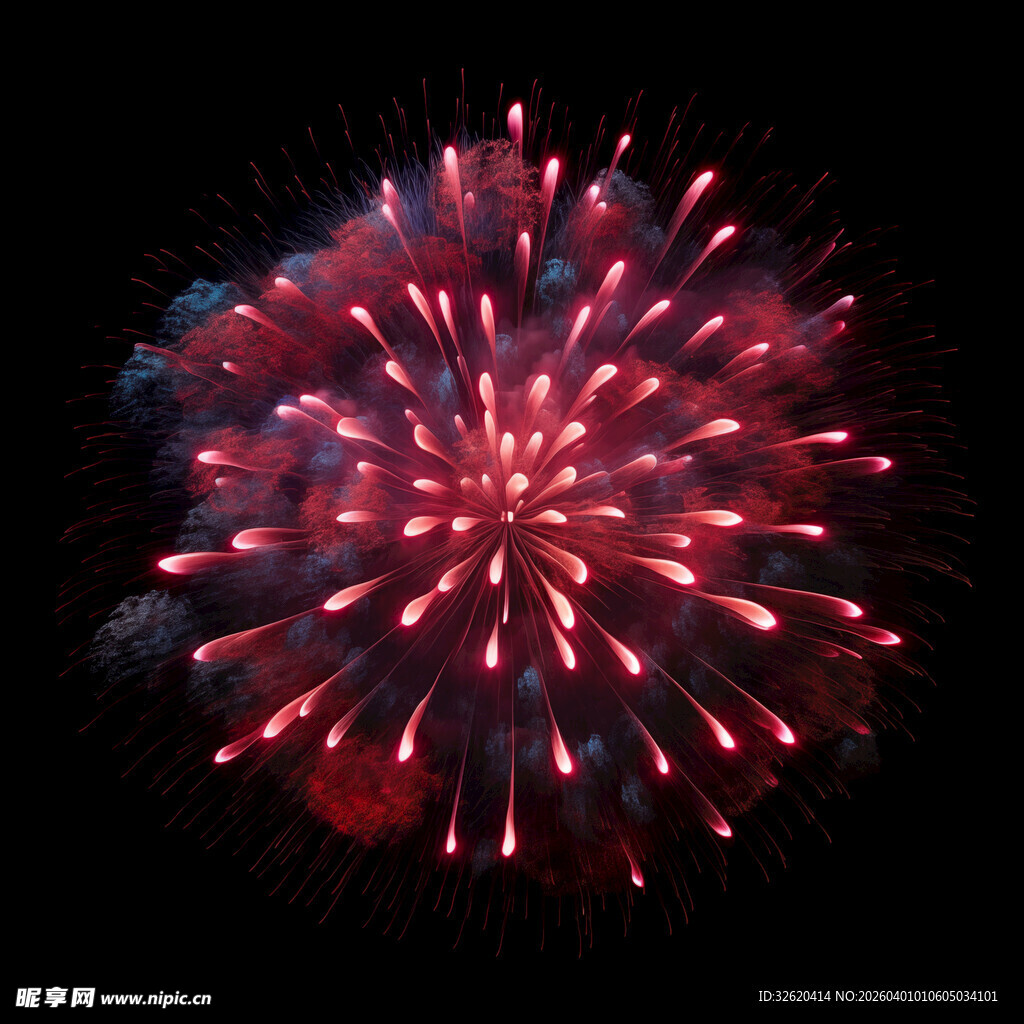 绚丽烟花绽放夜空