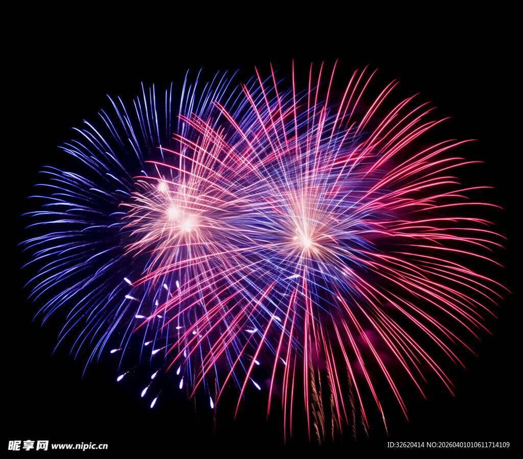 绚丽多彩的烟花绽放