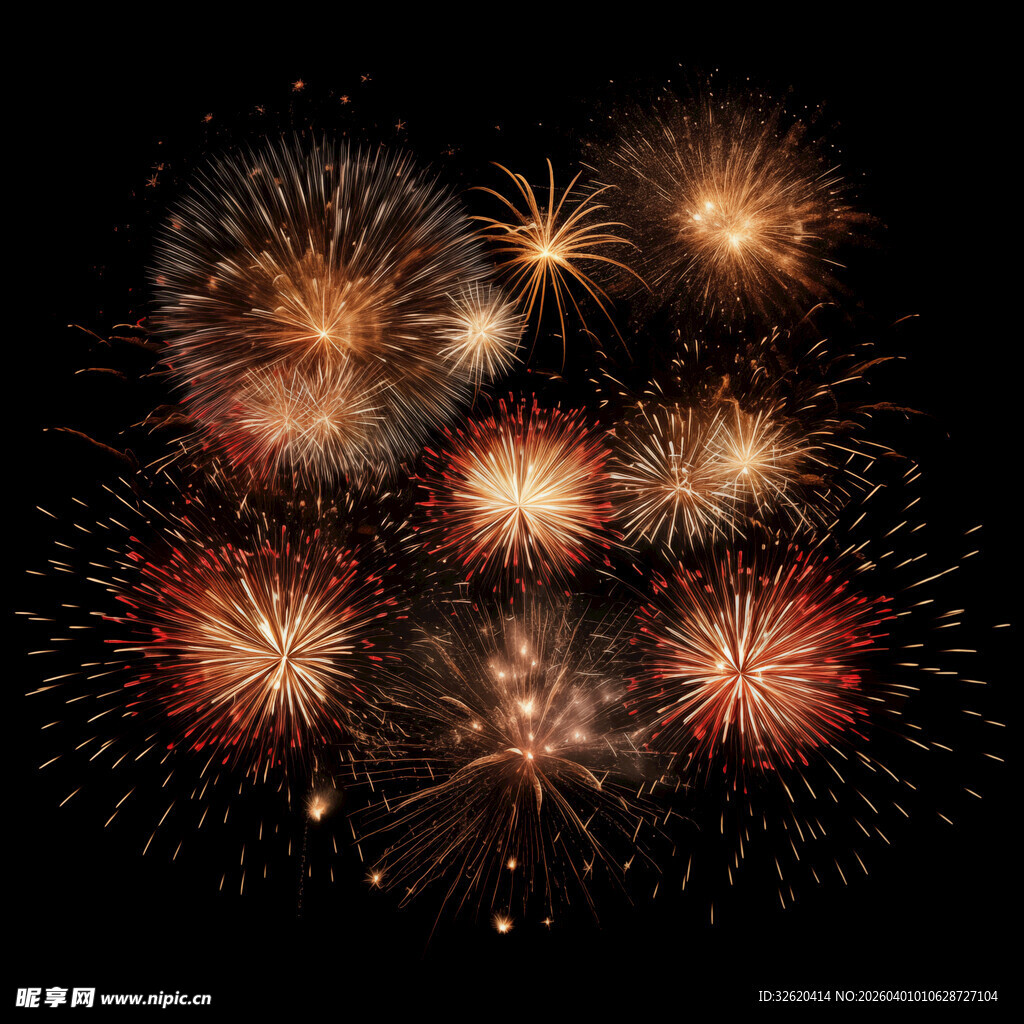 绚丽烟花绽放夜空