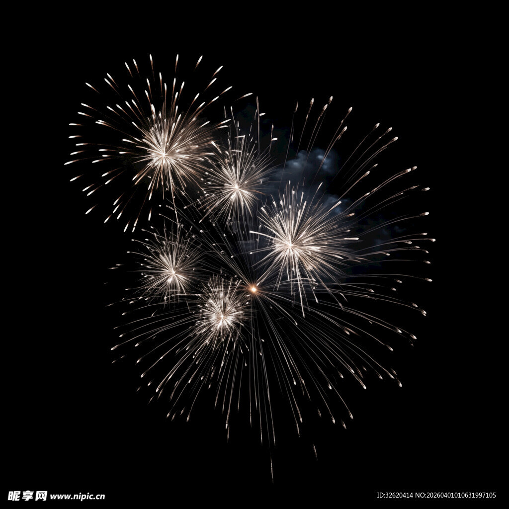 夜空中绚烂的烟花绽放