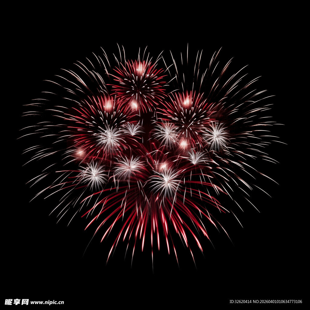 绚丽烟花绽放夜空