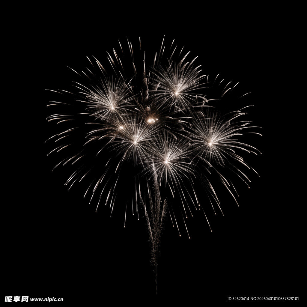 夜空中绽放的绚烂烟花