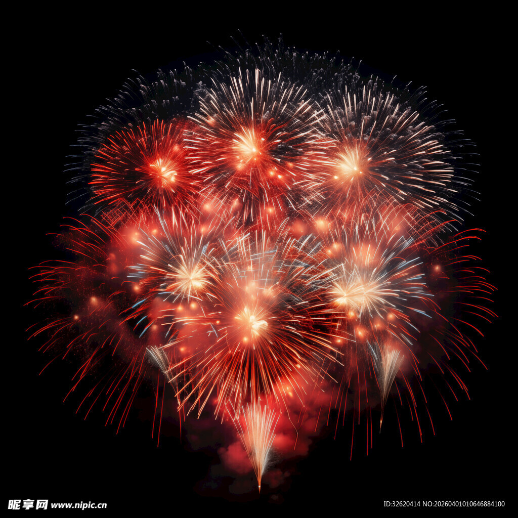 绚丽烟花绽放夜空