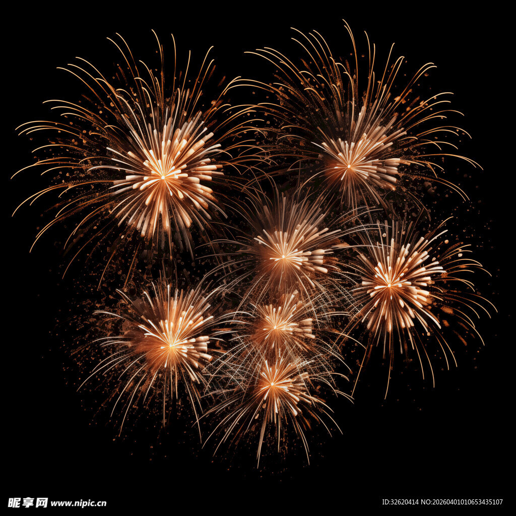 夜空中绽放的绚烂烟花