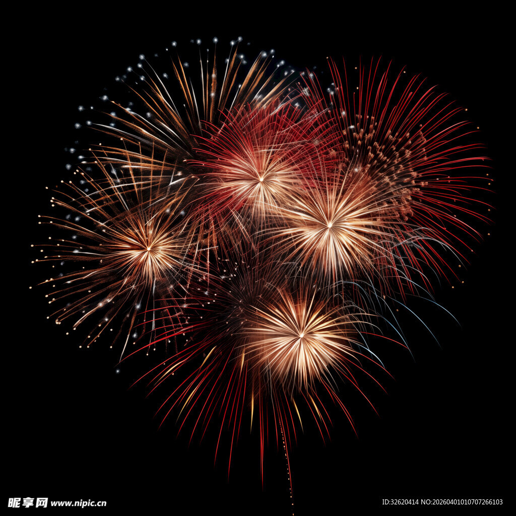 绚丽烟花绽放夜空