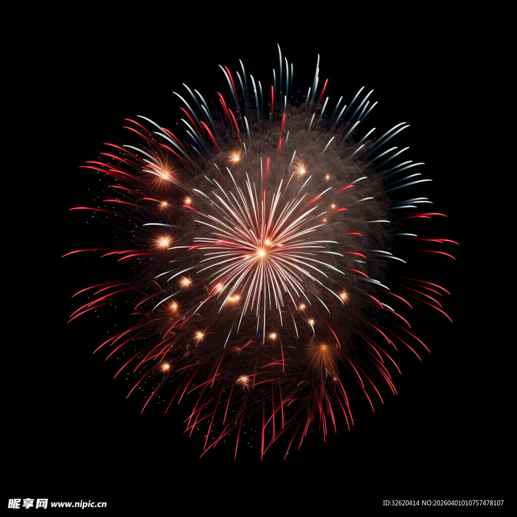 绚丽烟花绽放夜空