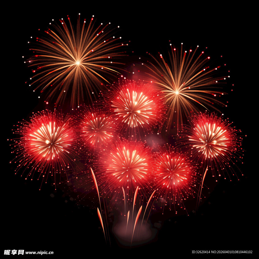 绚丽烟花绽放夜空