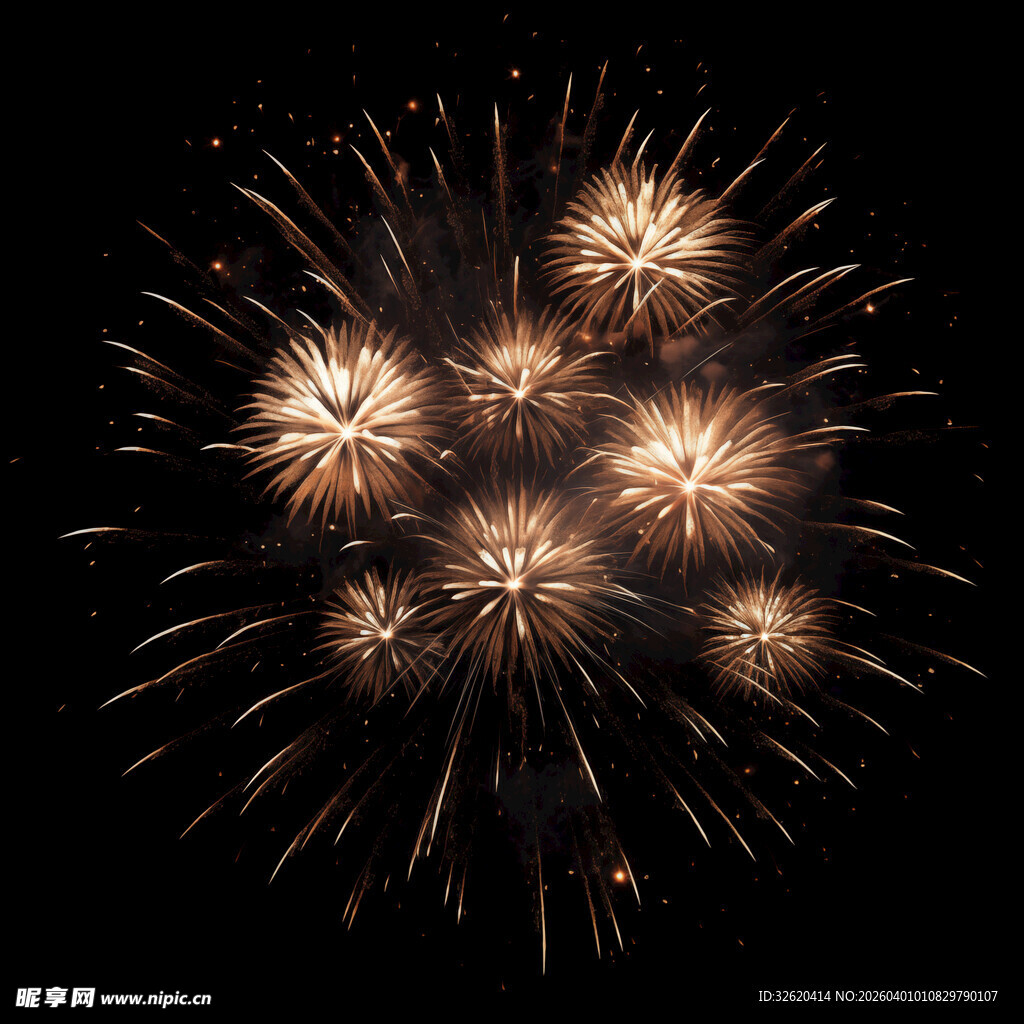 璀璨烟花绽放夜空