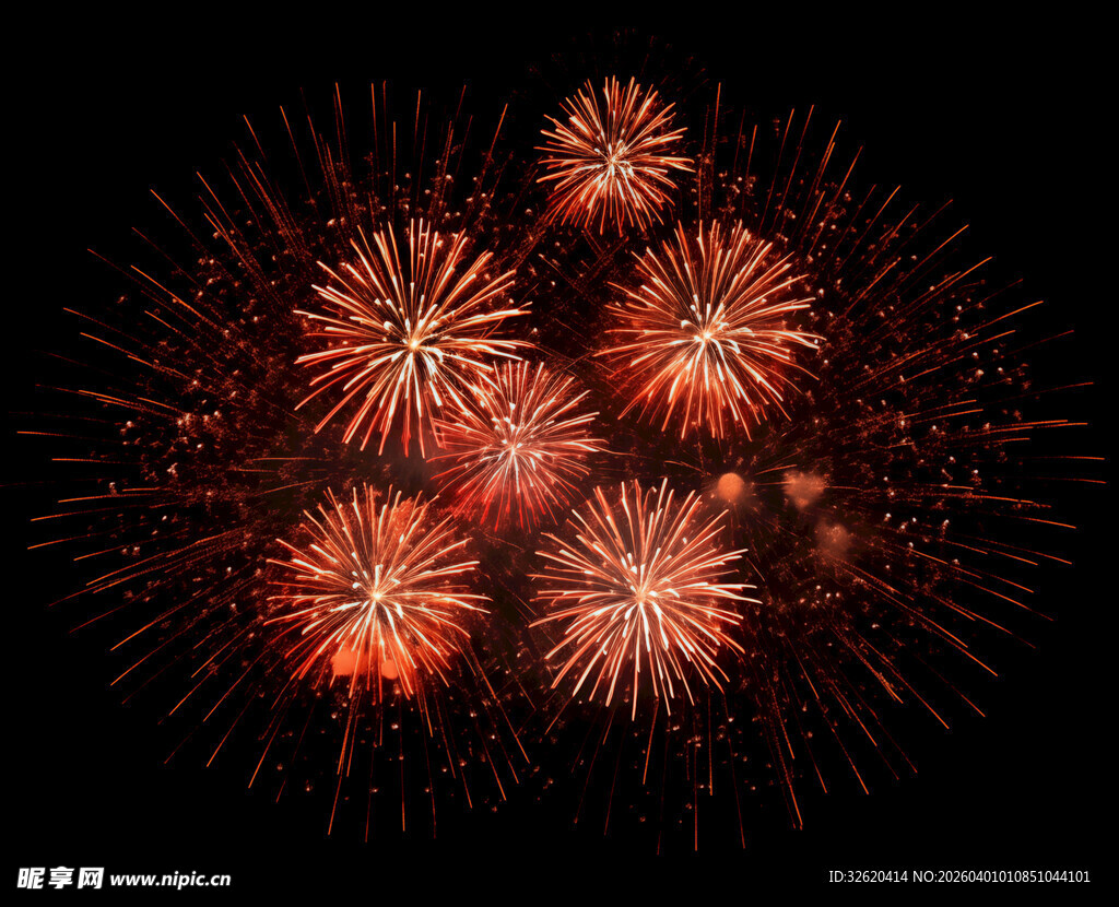 绚丽烟花绽放夜空