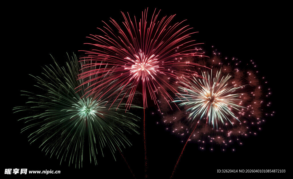 绚丽烟花绽放夜空