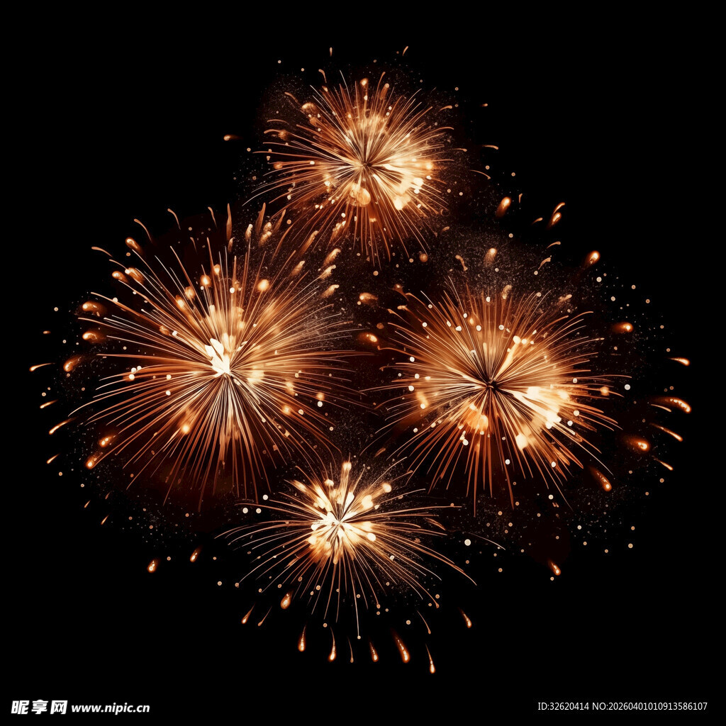 绚丽烟花绽放夜空