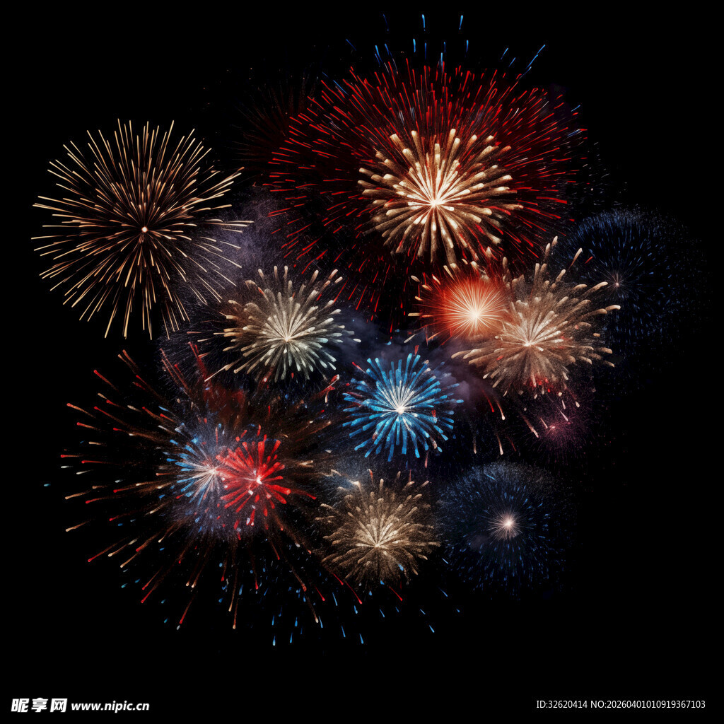 绚丽烟花绽放夜空