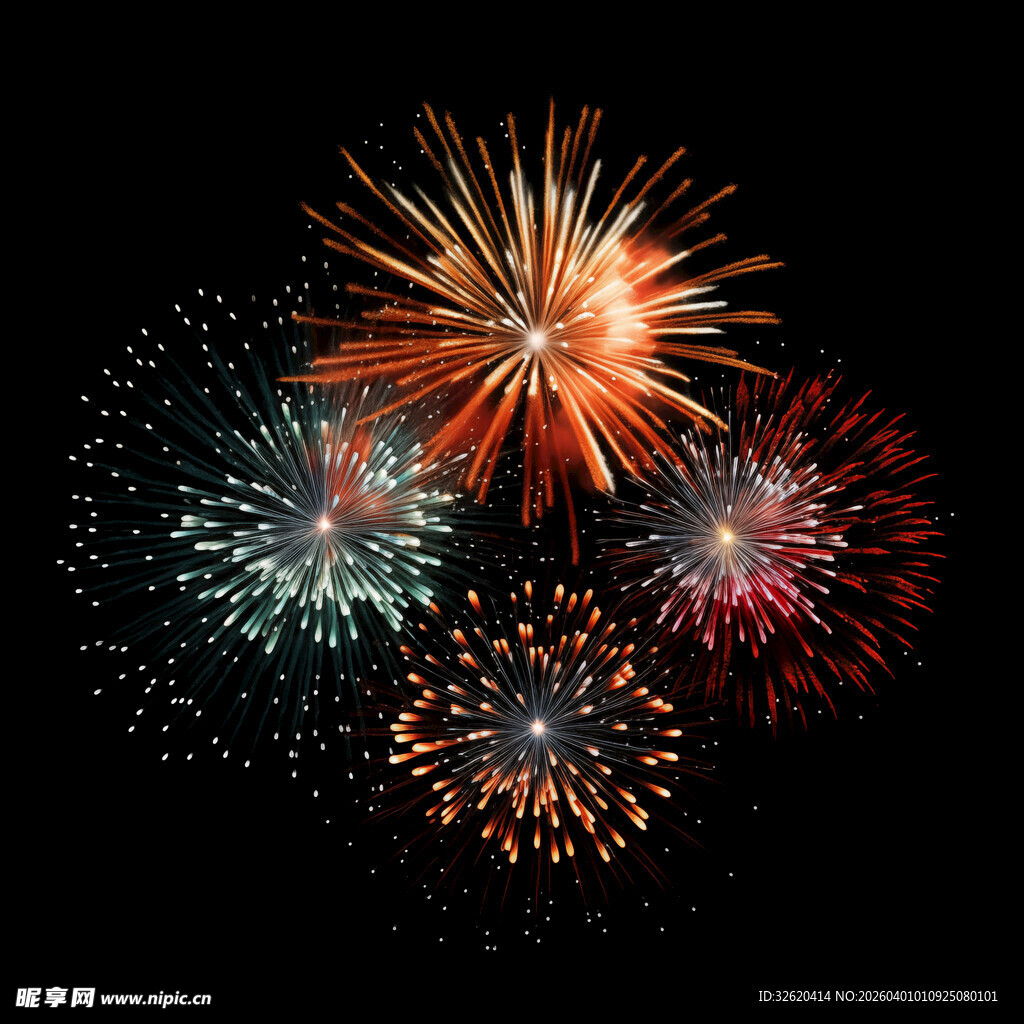 绚丽烟花绽放夜空