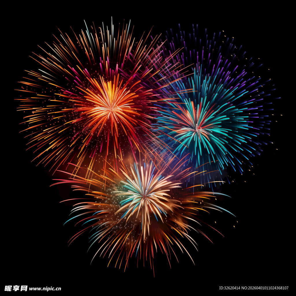 绚丽烟花绽放夜空