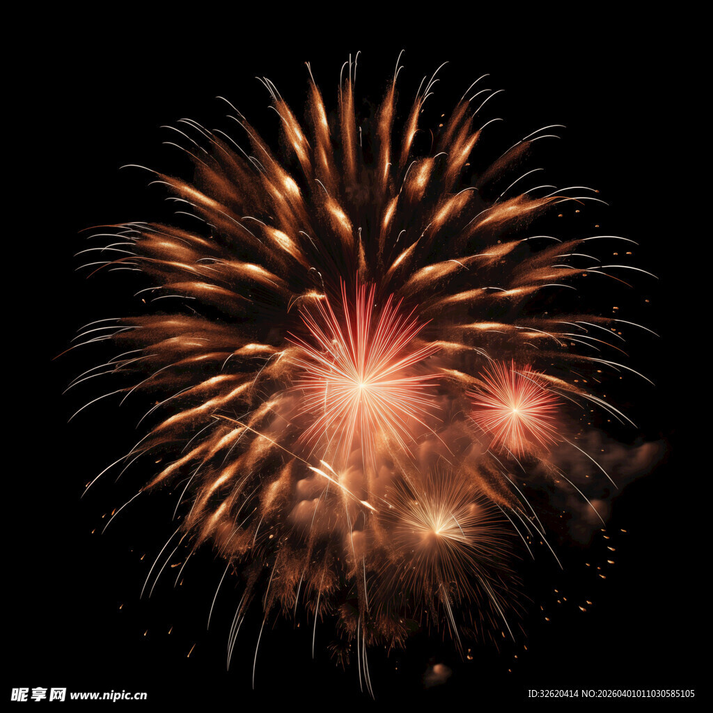 绚丽烟花绽放夜空