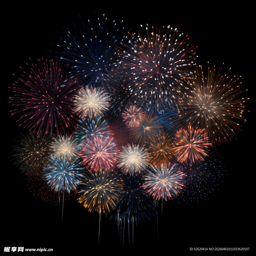 绚丽烟花绽放夜空