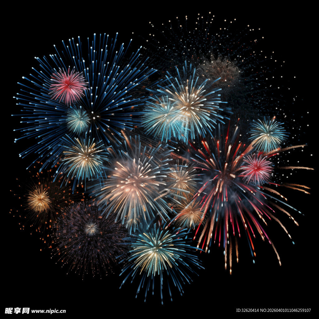 绚丽烟花绽放夜空