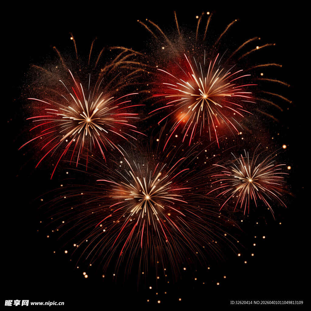 绚丽烟花绽放夜空