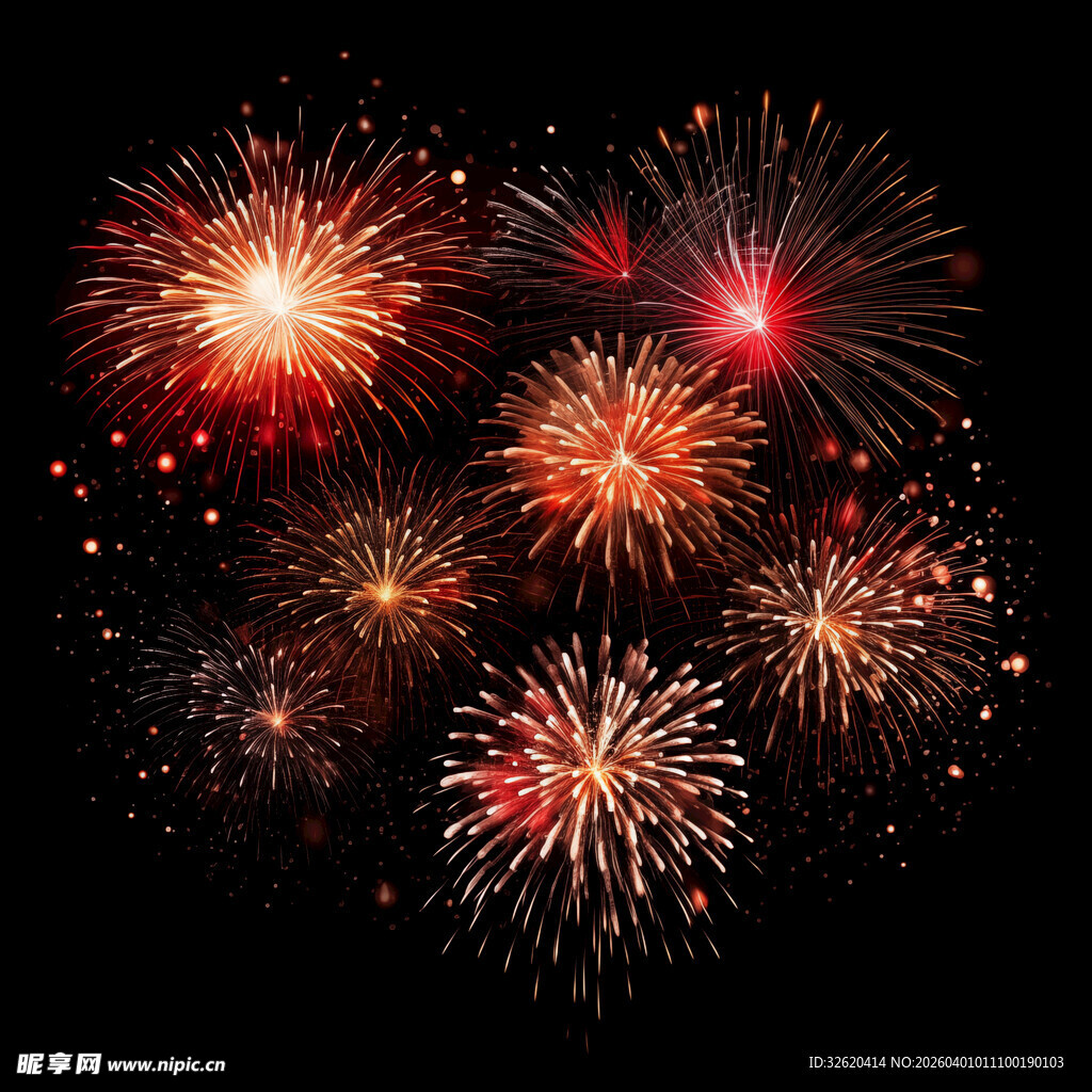 绚丽烟花绽放夜空