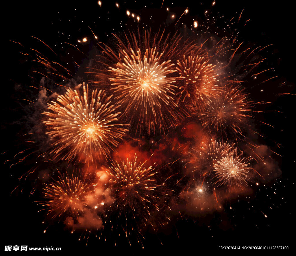 绚丽烟花绽放夜空