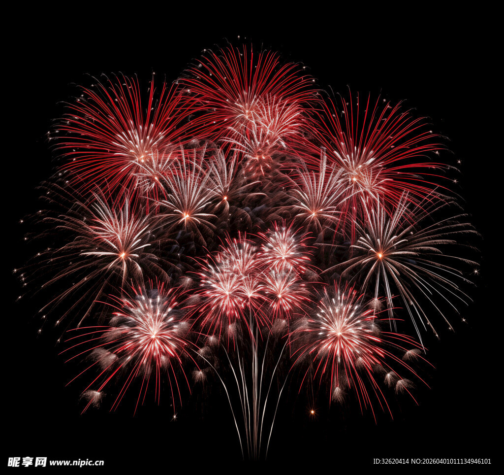 绚丽烟花绽放夜空