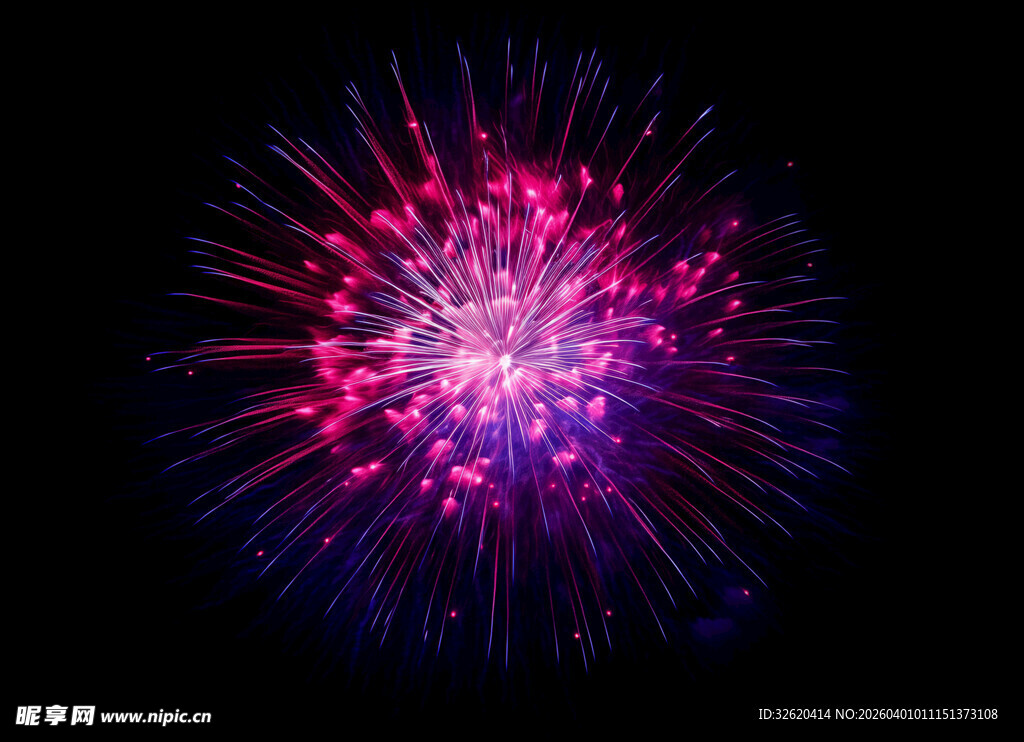 绚丽绽放的多彩烟花