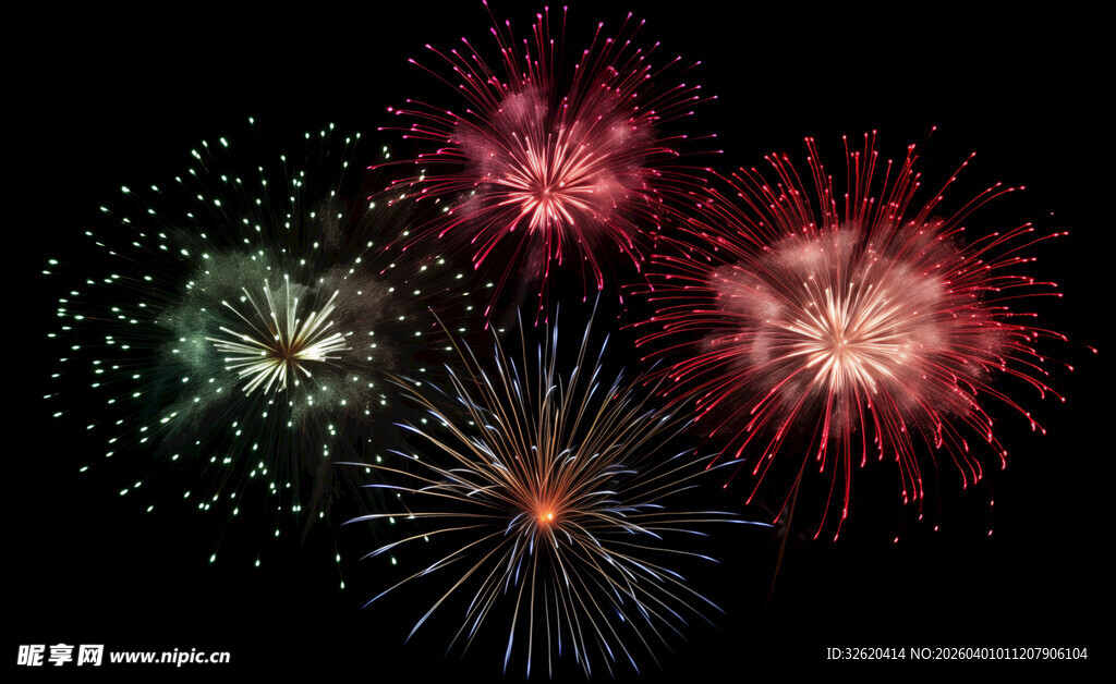 绚丽烟花绽放夜空