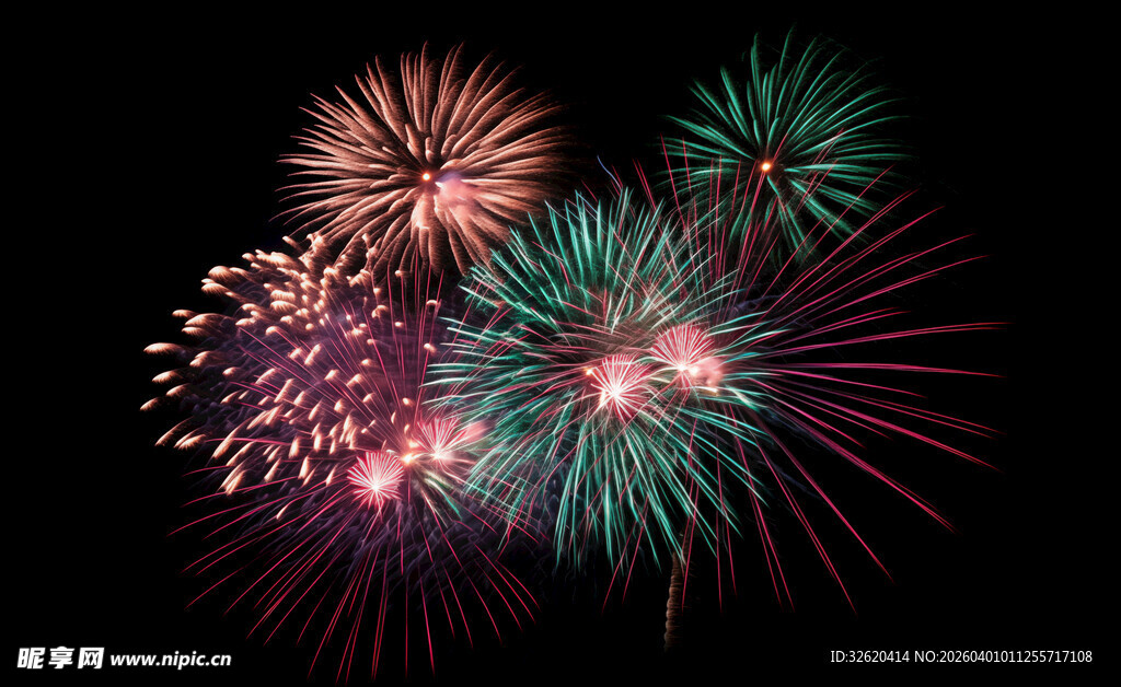 绚丽烟花绽放夜空