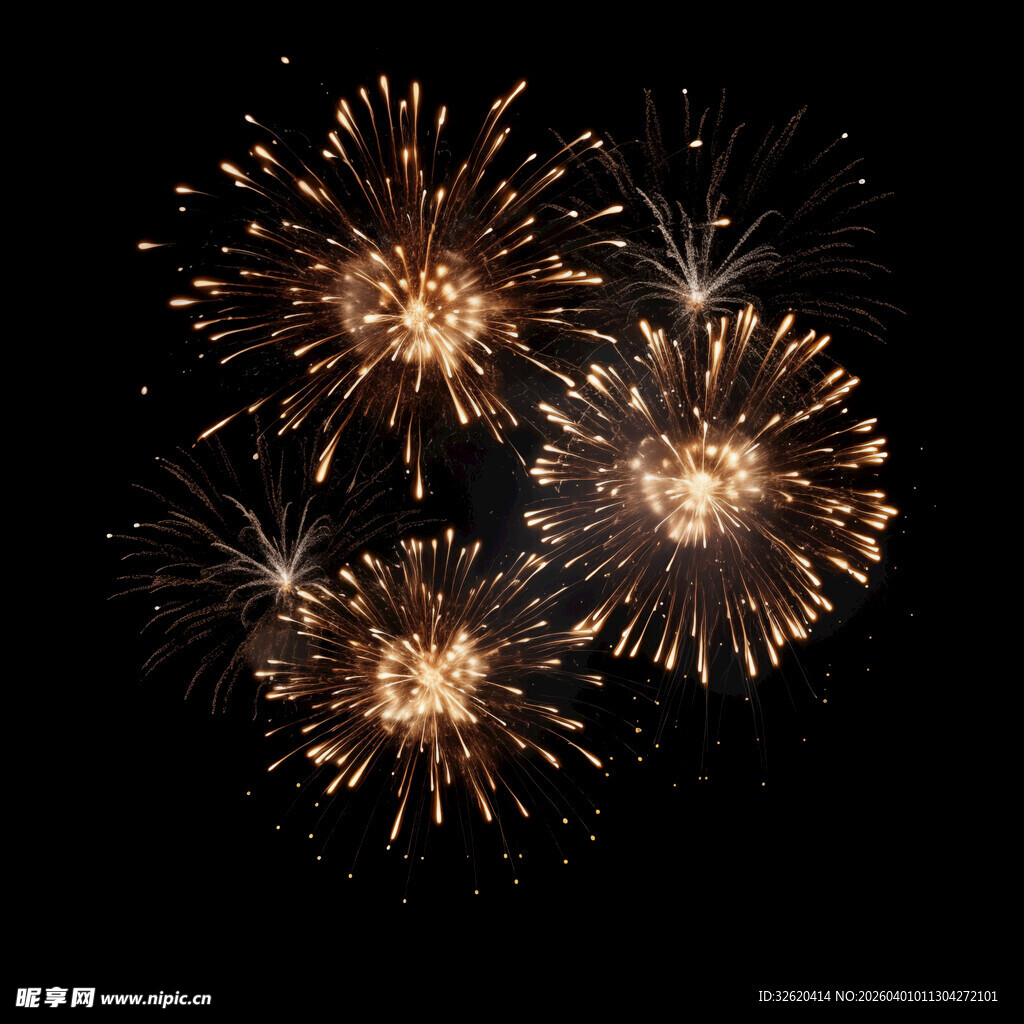 夜空中绚丽绽放的烟花