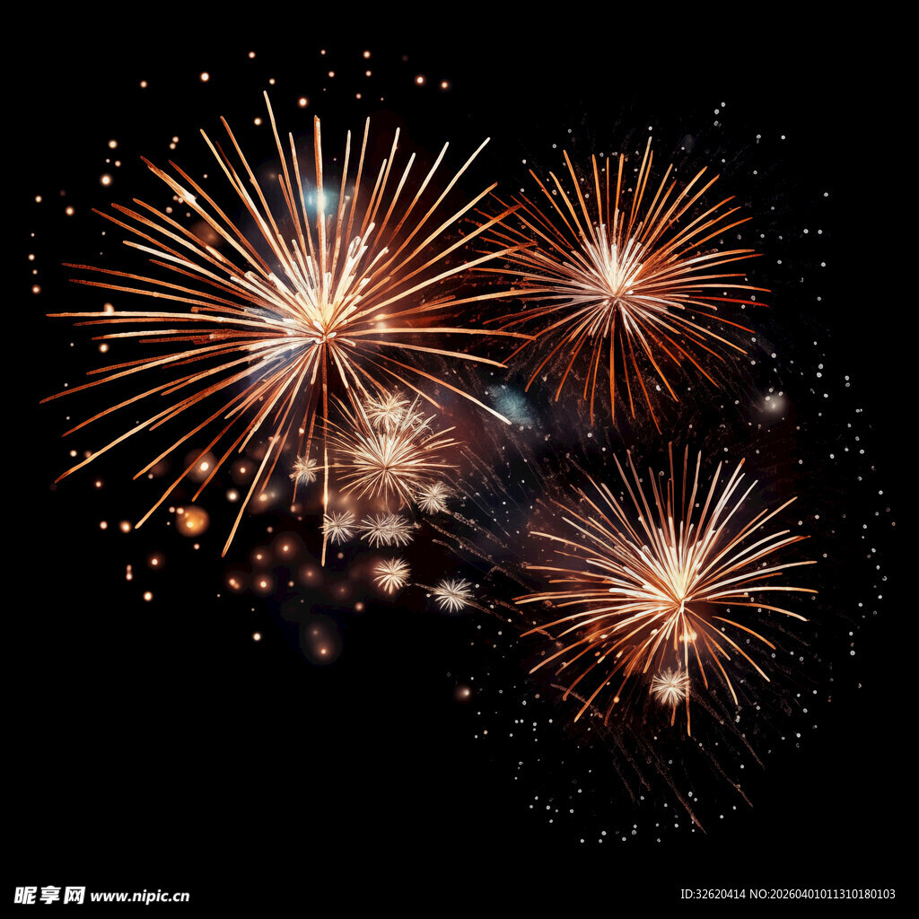 绚丽烟花绽放夜空