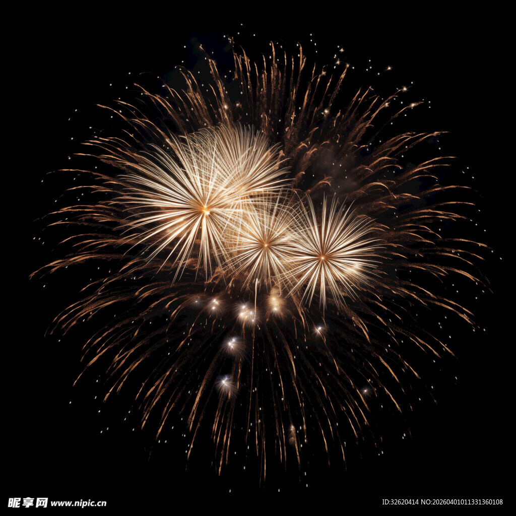 绚丽烟花绽放夜空