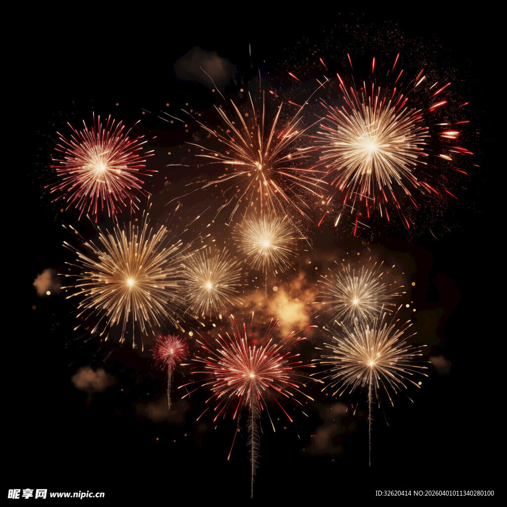 绚丽烟花绽放夜空