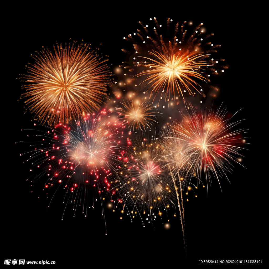 绚丽烟花绽放夜空