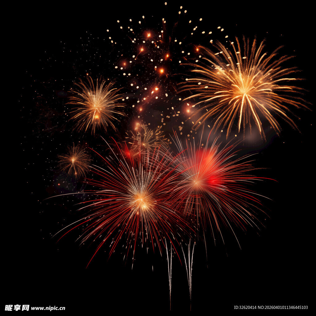 绚丽烟花绽放夜空