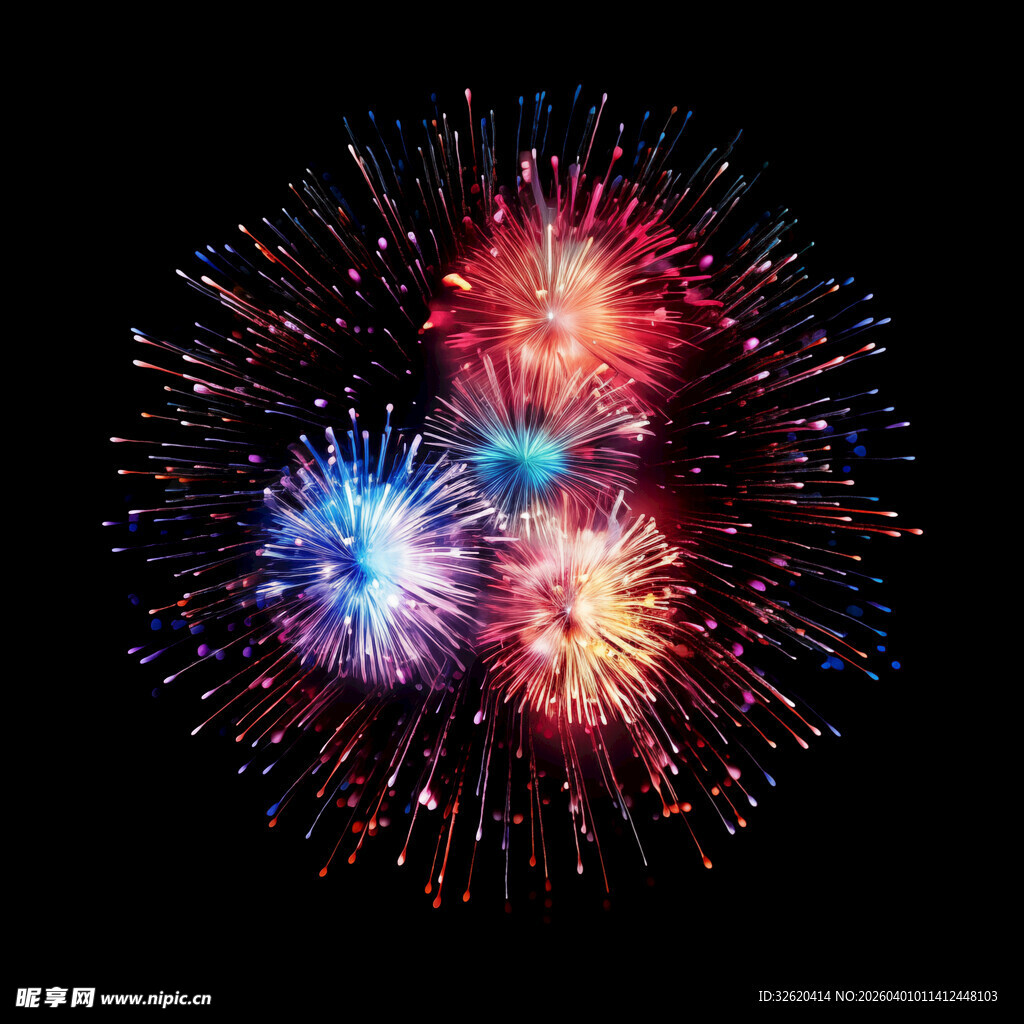 绚丽烟花绽放夜空