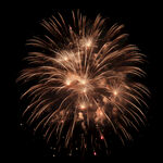 夜空中绚烂的金色烟花