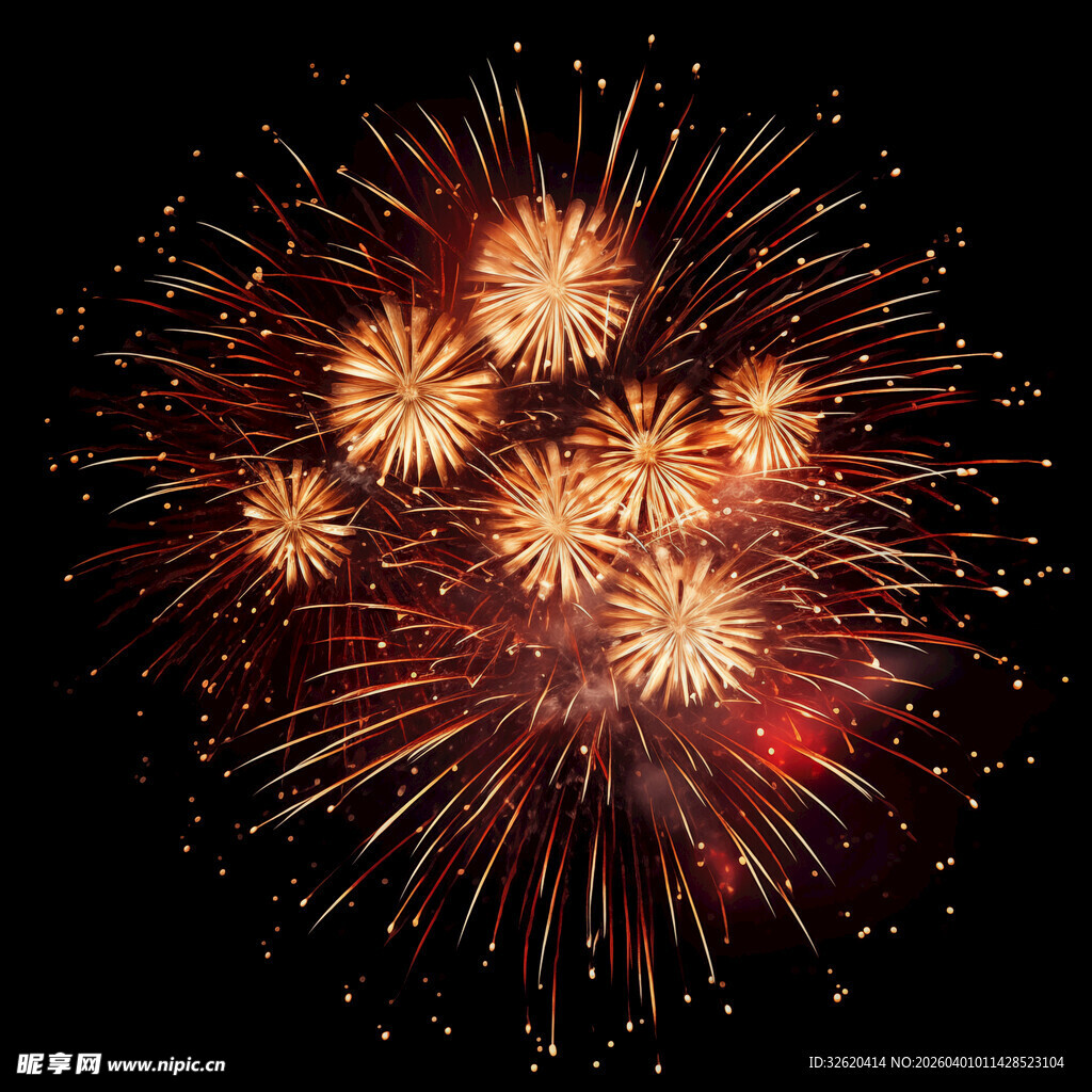 绚丽烟花绽放夜空